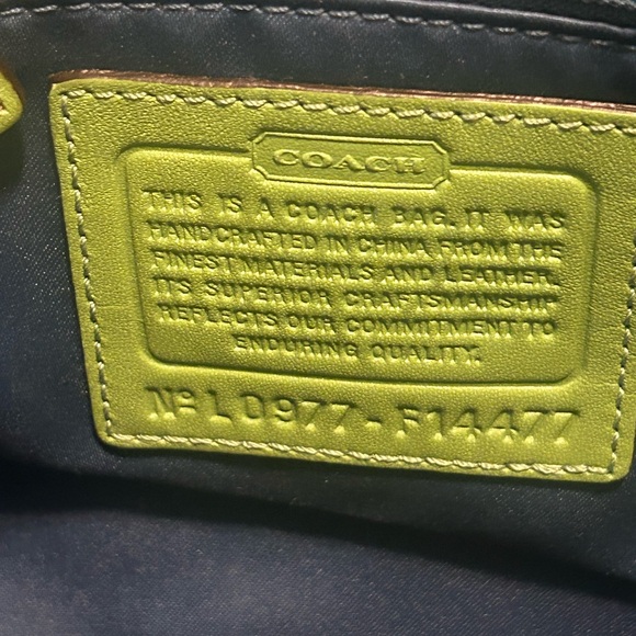 Coach Green and White Signature Tote - Picture 12 of 12